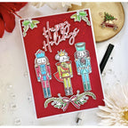 Papertrey Ink This is Bigs Sentiments:Happy Holidays Clear Stamp and Die Set greenery