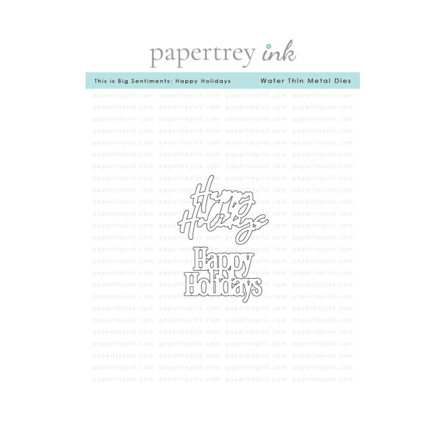 Papertrey Ink This is Bigs Sentiments:Happy Holidays Clear Stamp and Die Set image 2