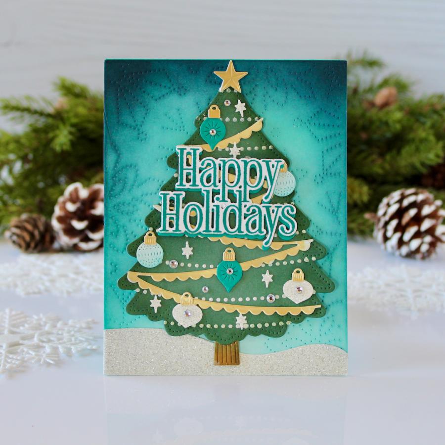 Papertrey Ink This is Bigs Sentiments:Happy Holidays Clear Stamp and Die Set ornaments