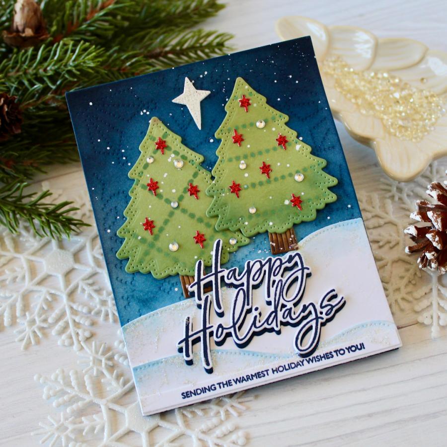 Papertrey Ink This is Bigs Sentiments:Happy Holidays Clear Stamp and Die Set warm wishes