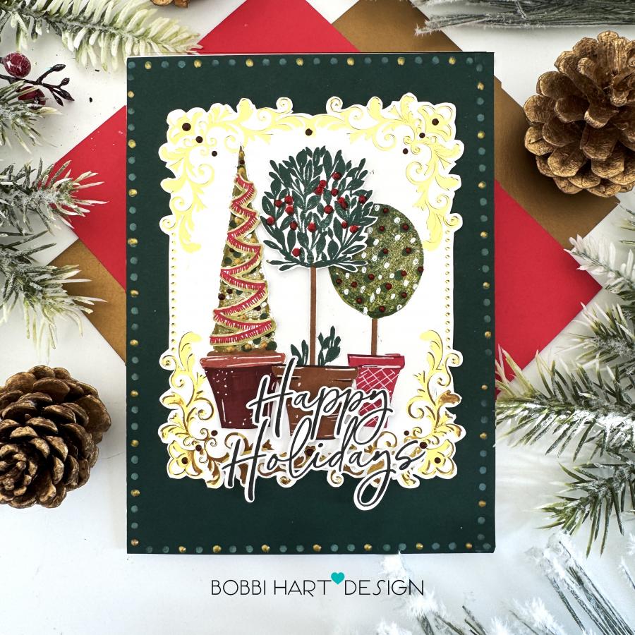 Papertrey Ink This is Bigs Sentiments Happy Holidays Clear Stamps 1669 trees