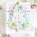 Papertrey Ink This is Bigs Sentiments Happy Holidays Dies pti-1005 ornaments