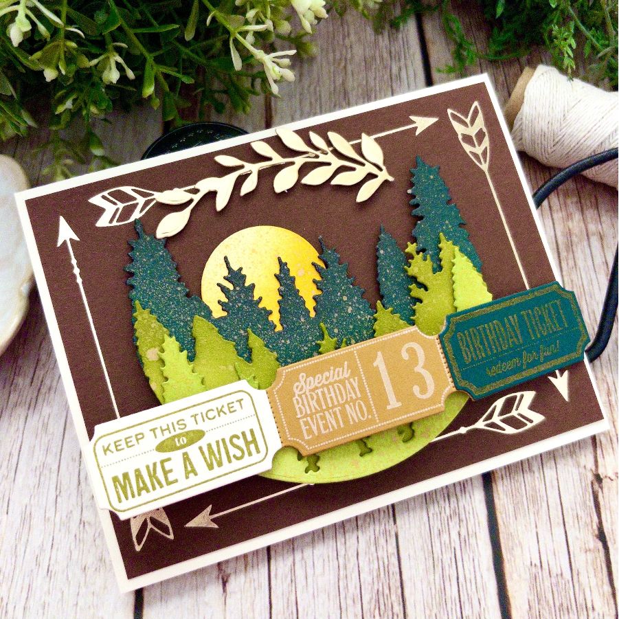Papertrey Ink Through the Forest pti-1113 happy birthday card