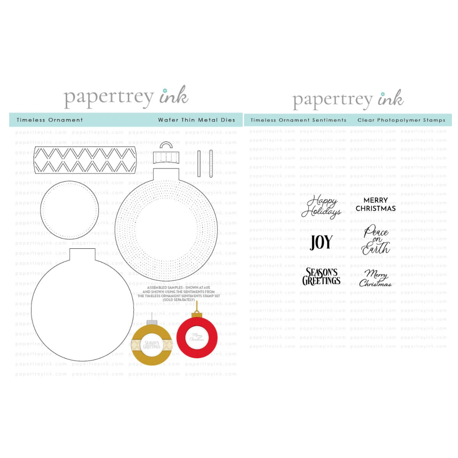 Papertrey Ink Timeless Ornament Sentiments Clear Stamp and Die Set