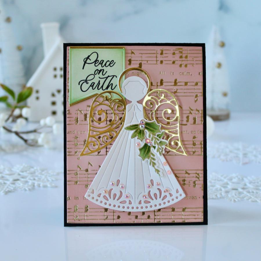 Papertrey Ink Timeless Ornament Sentiments Clear Stamp and Die Set angel
