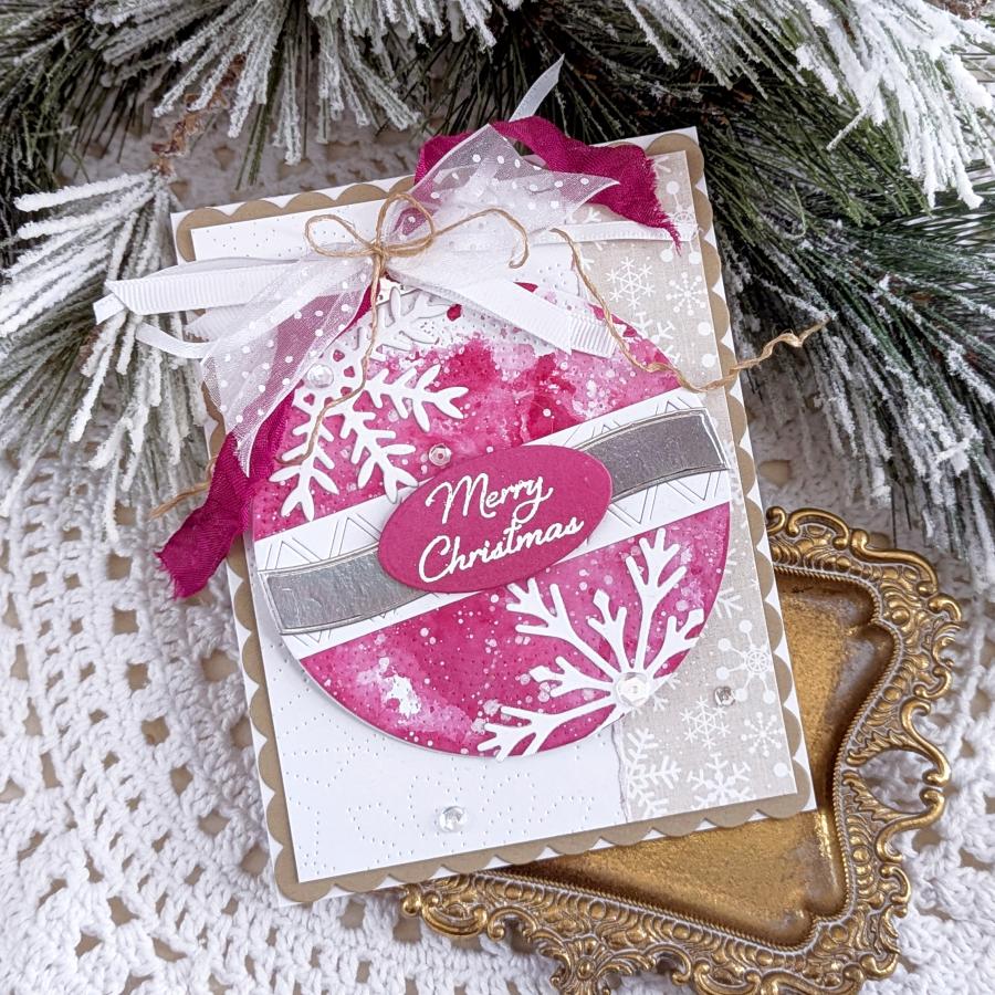 Papertrey Ink Timeless Ornament Sentiments Clear Stamp and Die Set snowflakes
