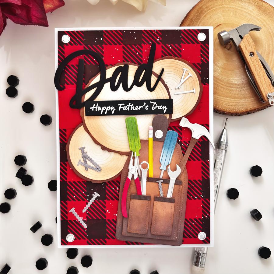 Papertrey Ink Tool Pouch Dies pti-0947 happy father's day