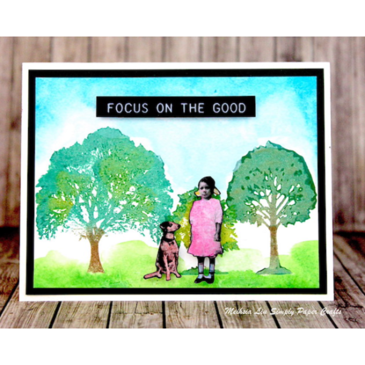 Papertrey Ink Towering Trees Clear Stamps 1579 green trees | color-code:ALT01