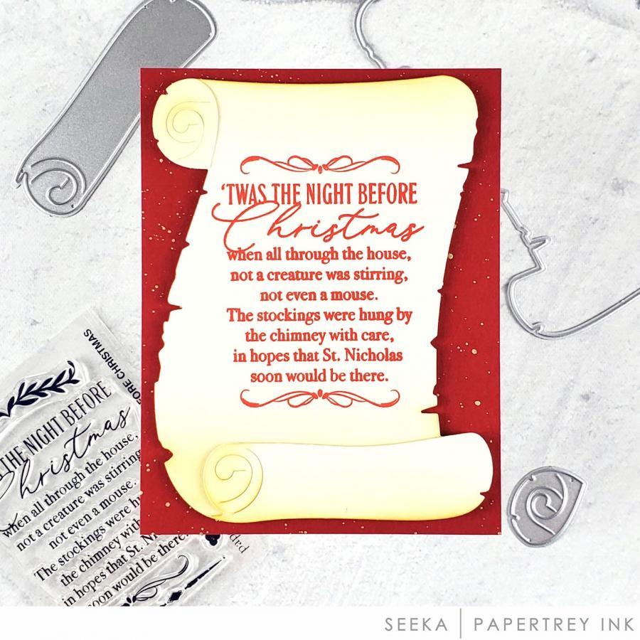 Papertrey Ink Twas the Night Before Christmas Clear Stamp and Die Set red