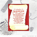 Papertrey Ink Twas the Night Before Christmas Clear Stamp and Die Set red
