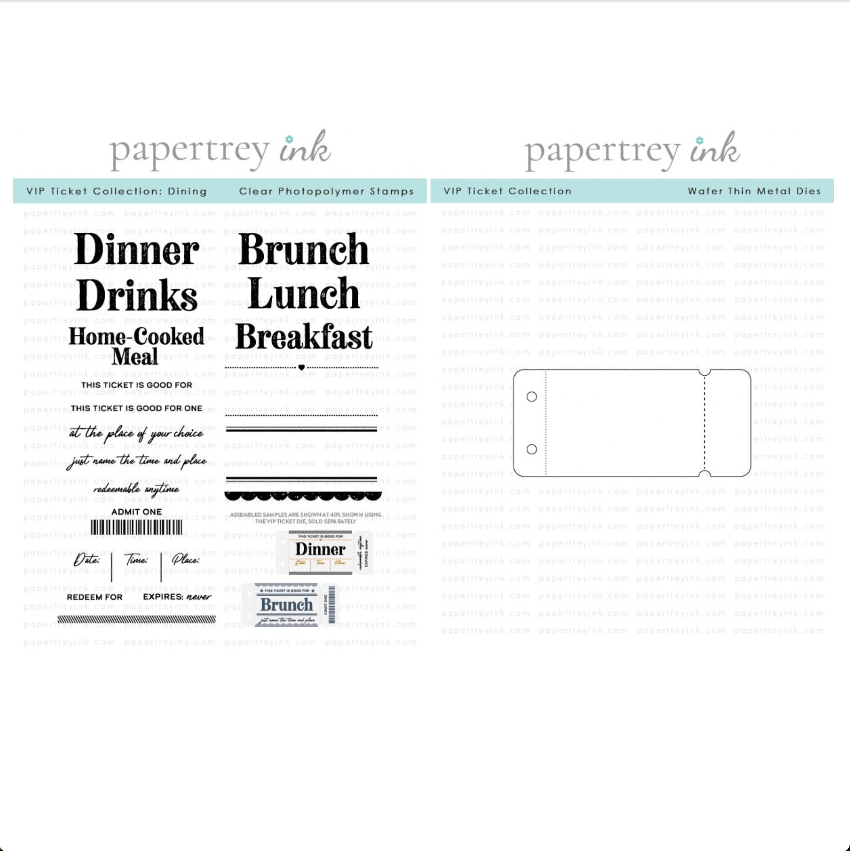 Papertrey Ink VIP Ticket Collection Dining Clear Stamp and Die Set