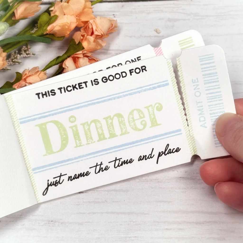Papertrey Ink VIP Ticket Collection Dining Clear Stamp and Die Set dinner coupon book