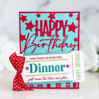Papertrey Ink VIP Ticket Collection Dining Clear Stamp and Die Set happy birthday card