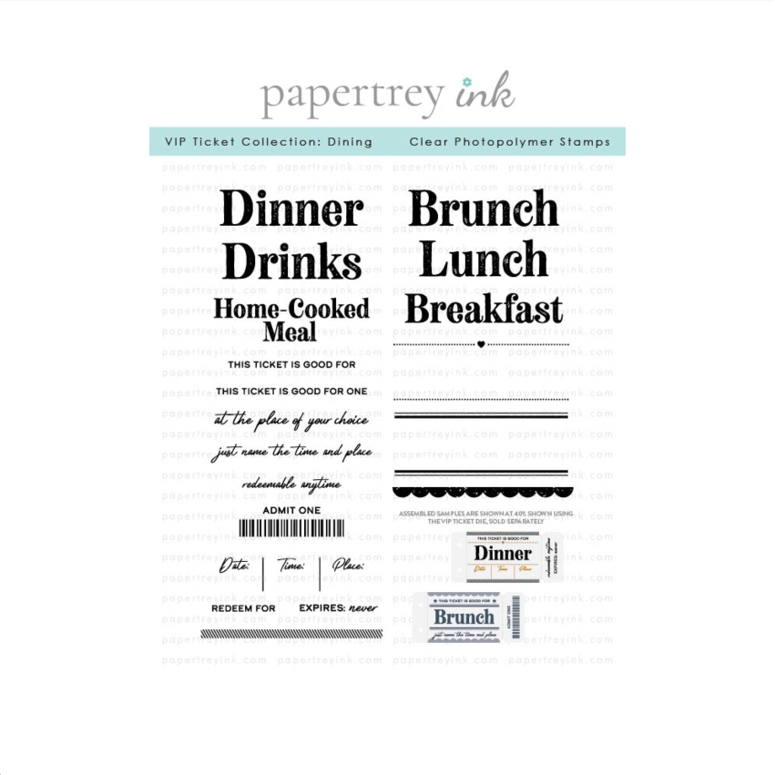 Papertrey Ink VIP Ticket Collection Dining Clear Stamp and Die Set product image 1