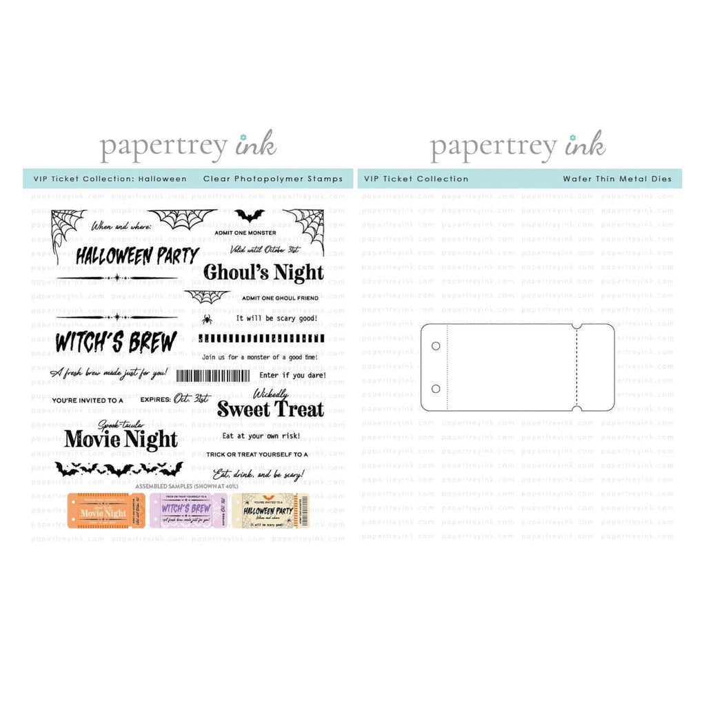 Papertrey Ink VIP Ticket Collection Halloween Clear Stamp and VIP Ticket Die Set