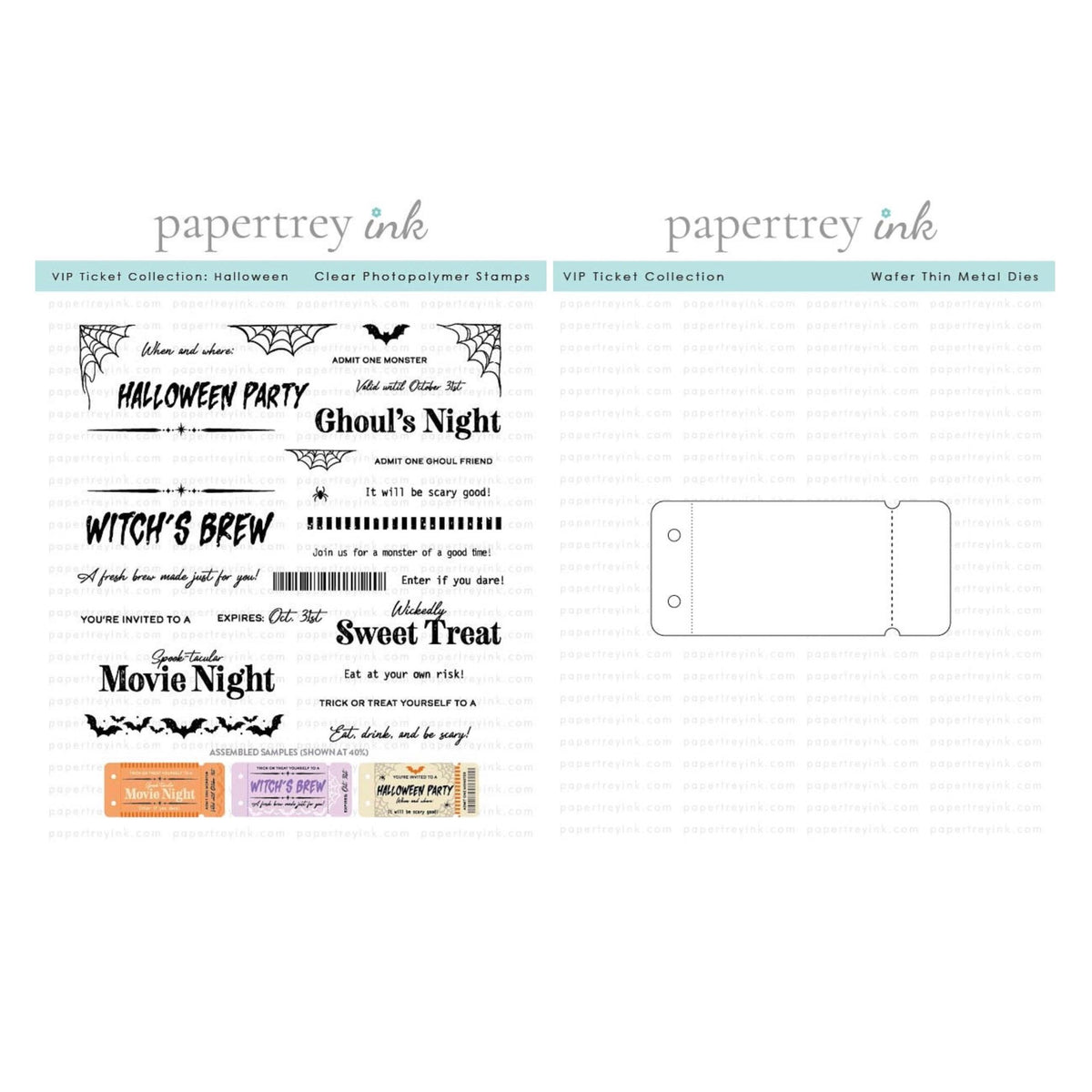 Papertrey Ink VIP Ticket Collection Halloween Clear Stamp and VIP Ticket Die Set