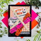 Papertrey Ink VIP Ticket Collection Halloween Clear Stamp and VIP Ticket Die Set trick or treat card