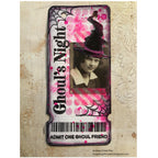 Papertrey Ink VIP Ticket Collection Halloween Clear Stamps 1726 pink background ticket andrea ockey parr | color-code:ALT01
