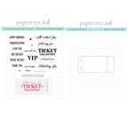 Papertrey Ink VIP Ticket Collection On the Cover Clear Stamp and Die Set