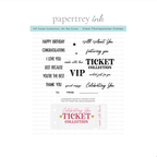 Papertrey Ink VIP Ticket Collection On the Cover Clear Stamps 1712