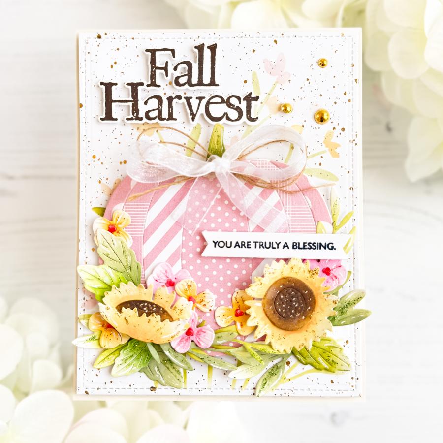 Papertrey Ink Wandering Petals Stencils - 0094 pumpkin
