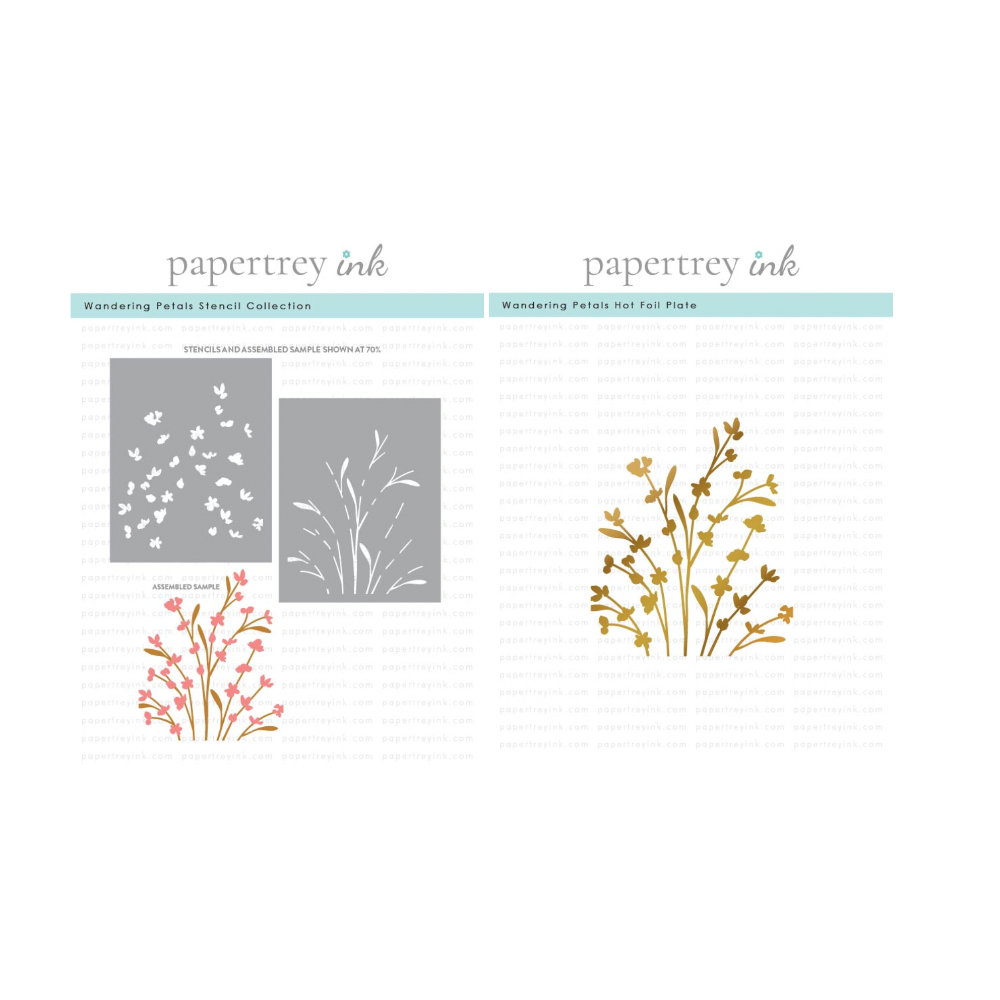 Papertrey Ink Wandering Petals Stencils and Hot Foil Plate Set