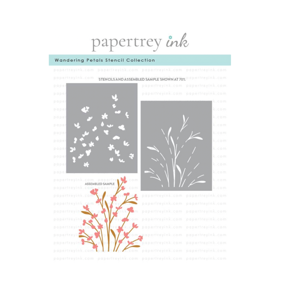 Papertrey Ink Wandering Petals Stencils and Hot Foil Plate Set image 
