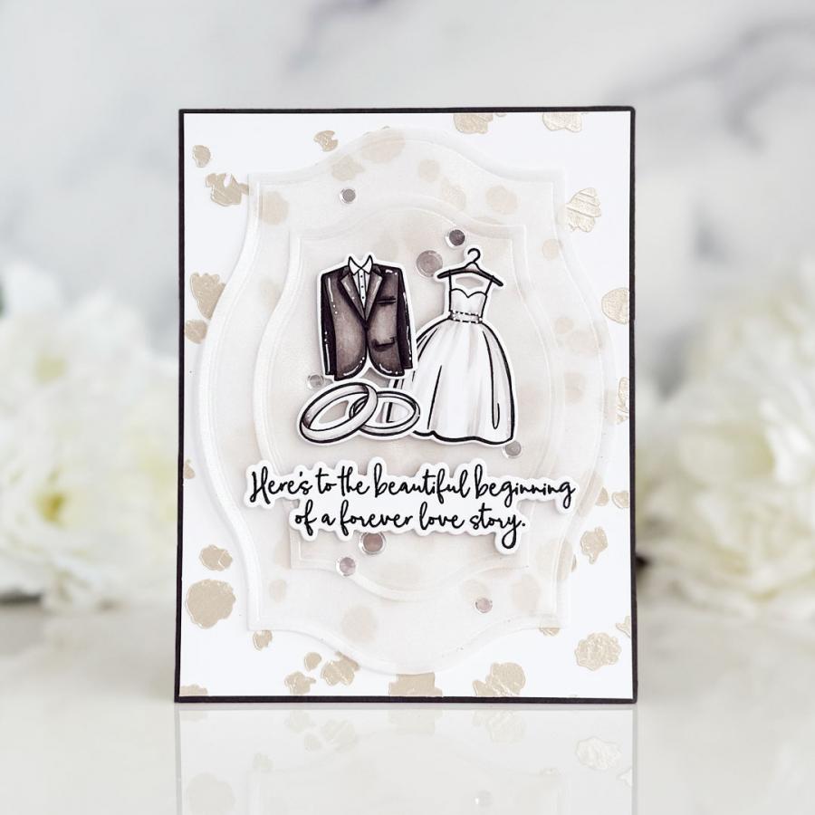 Papertrey Ink Wedding Classics Clear Stamps 1681 dress