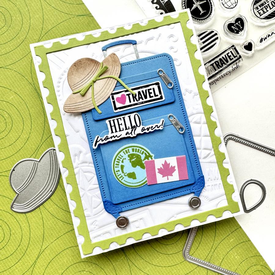Papertrey Ink Well Traveled Clear Stamp and Die Set travel