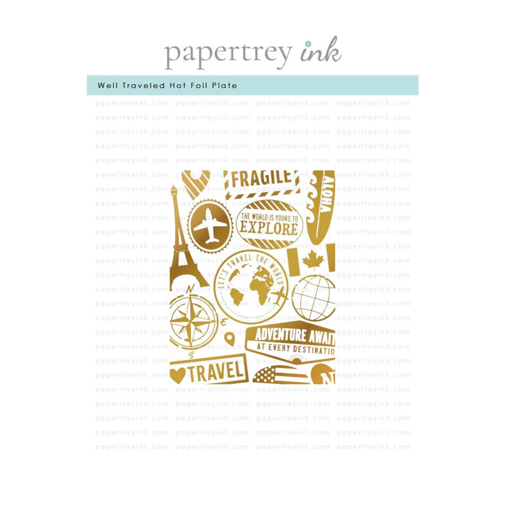 Papertrey Ink Well Traveled Hot Foil Plate ptif-0040