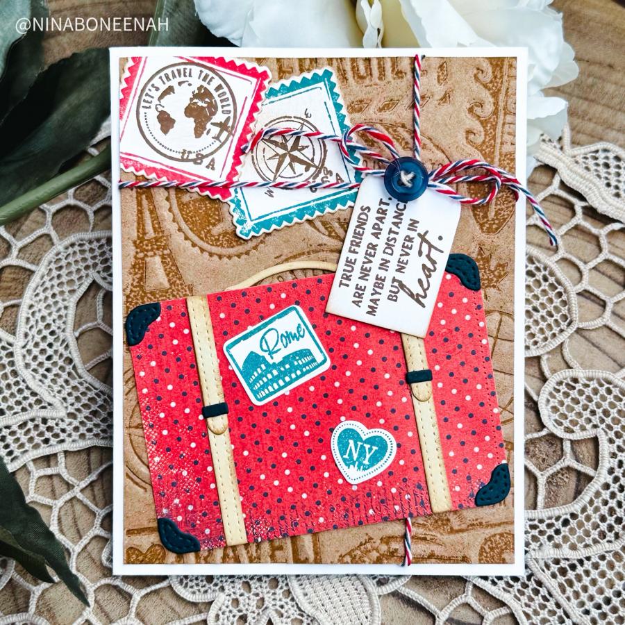 Papertrey Ink Well Traveled Hot Foil Plate ptif-0040 suitcase
