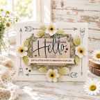 Papertrey Ink Wild Arrows Press Plate ptif-0052 hello to brighten your day card
