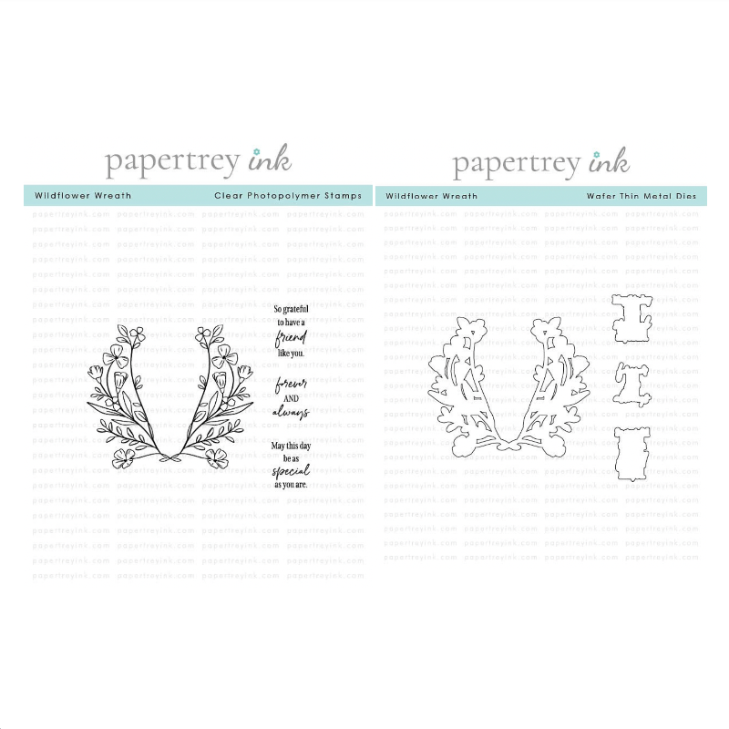 Papertrey Ink Wildflower Wreath Clear Stamp and Die Set