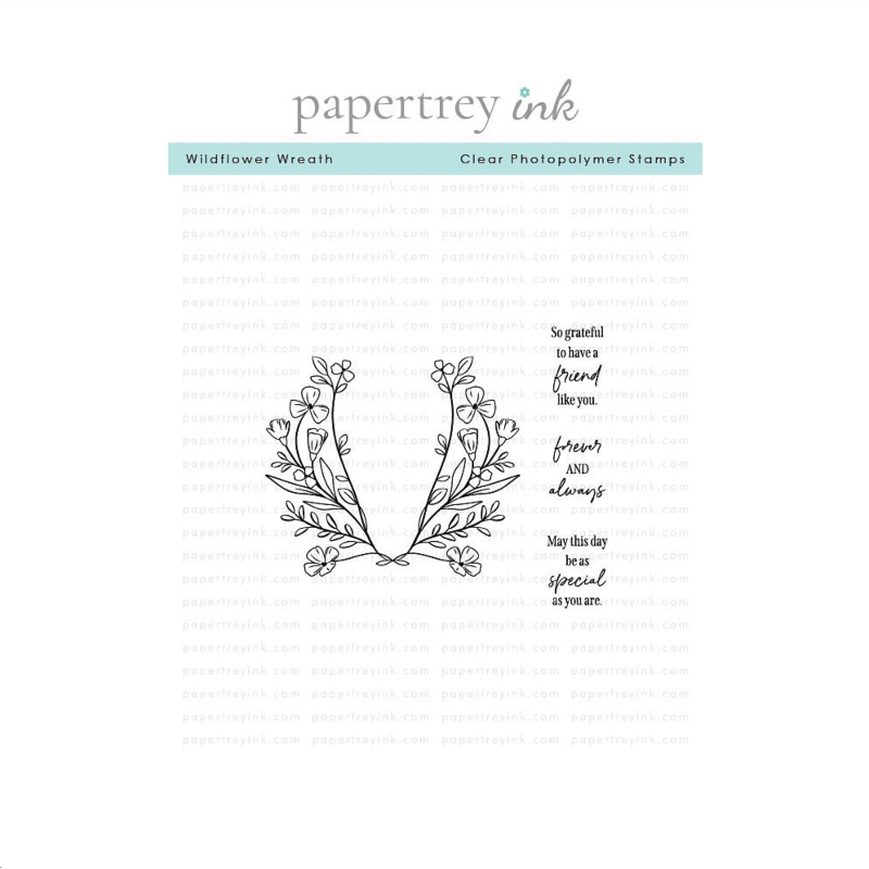 Papertrey Ink Wildflower Wreath Clear Stamp and Die Set image 1