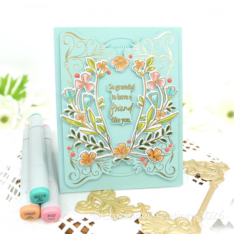Papertrey Ink Wildflower Wreath Clear Stamps 1698 friend