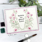 Papertrey Ink Wildflower Wreath Dies pti-1080 pink flowers