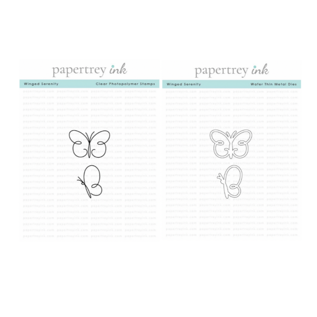 Papertrey Ink Winged Serenity Clear Stamp and Die Set