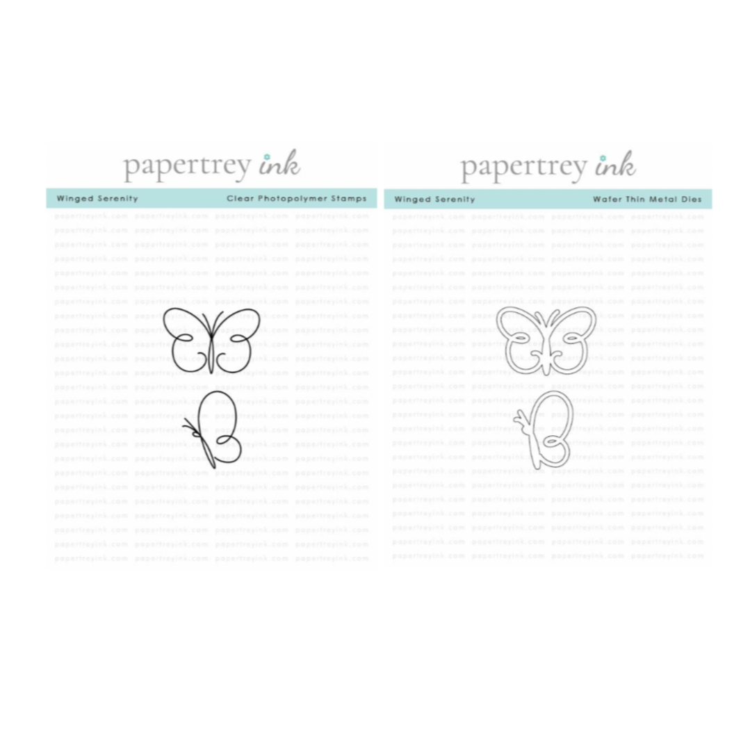 Papertrey Ink Winged Serenity Clear Stamp and Die Set
