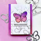 Papertrey Ink Winged Serenity Clear Stamp and Die Set butterfly
