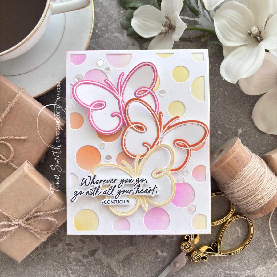 Papertrey Ink Winged Serenity Clear Stamps 1647 dots