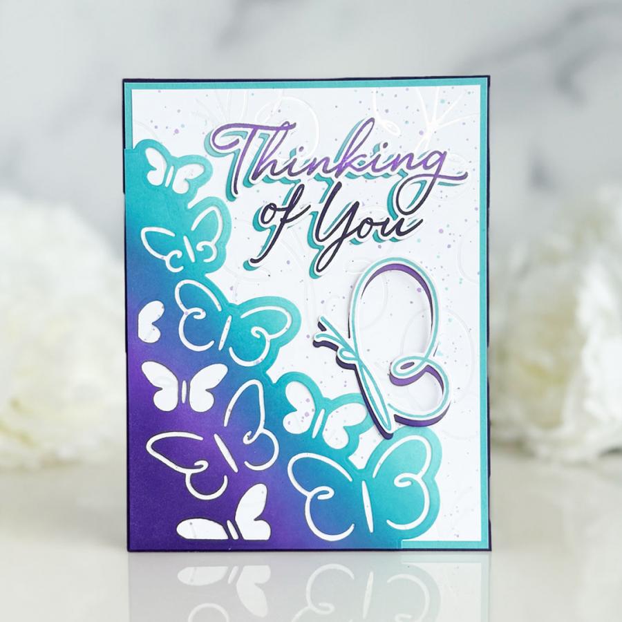 Papertrey Ink Winged Serenity Clear Stamps 1647 thinking of you