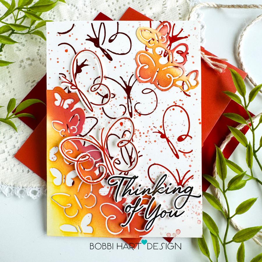Papertrey Ink Winged Serenity Dies pti-0957 butterflies