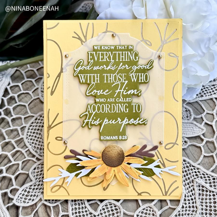Papertrey Ink Winged Serenity Hot Foil Plate ptif-0039 yellow