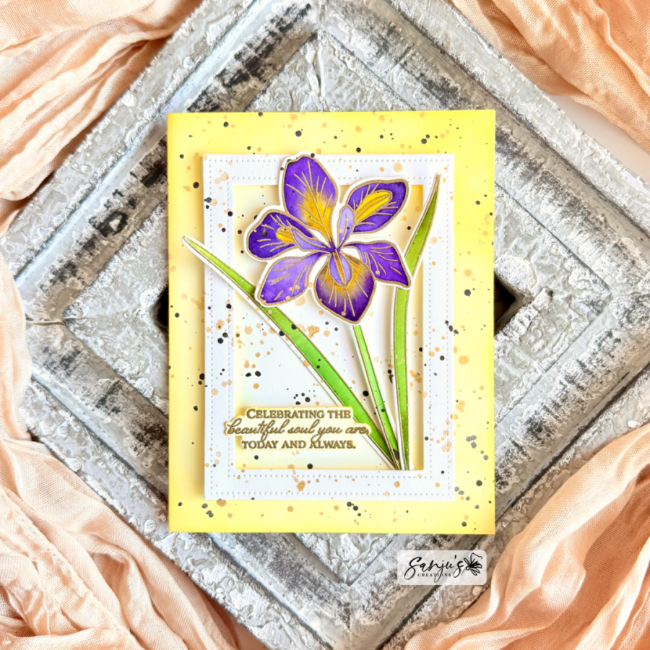 Papertrey Ink Winter Iris Clear Stamp and Die Set celebrate