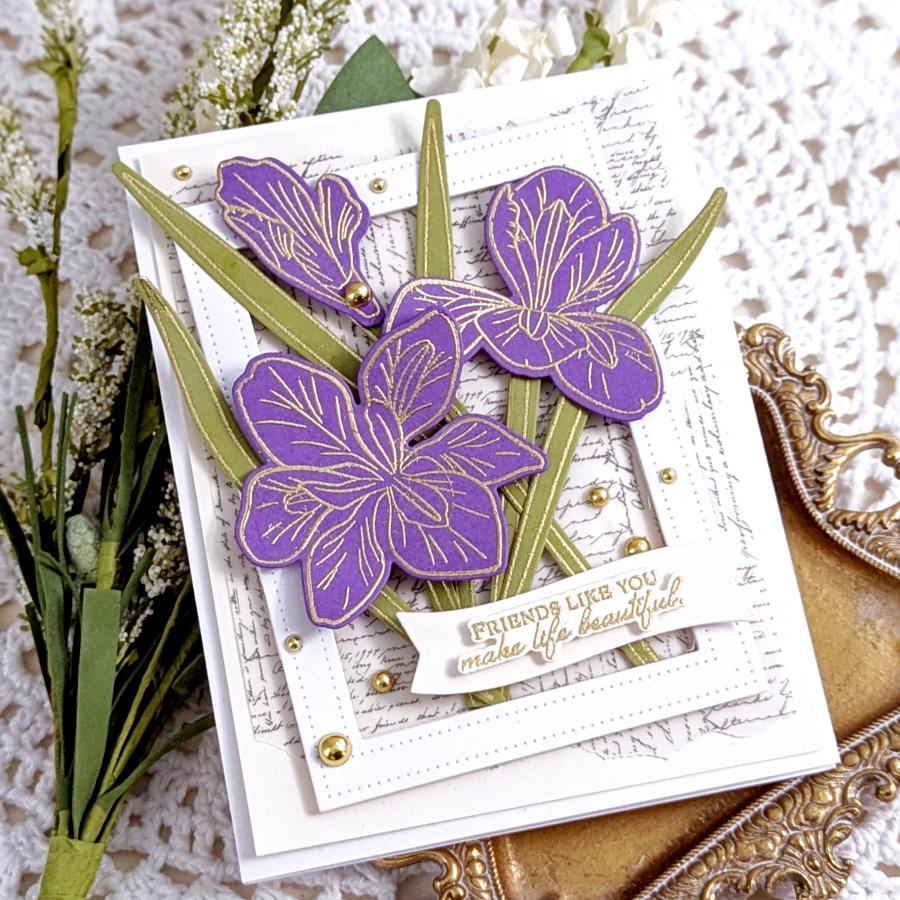 Papertrey Ink Winter Iris Clear Stamp and Die Set friends