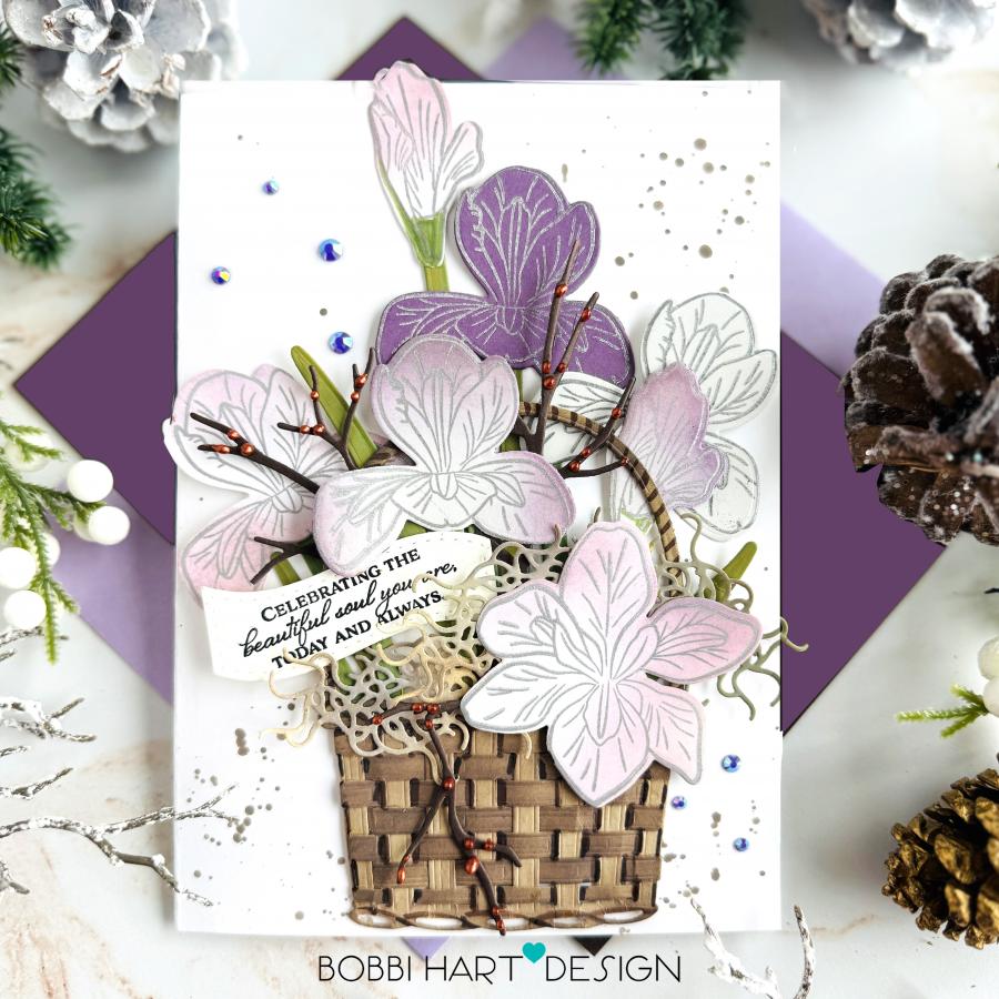 Papertrey Ink Winter Iris Clear Stamps 1671 basket