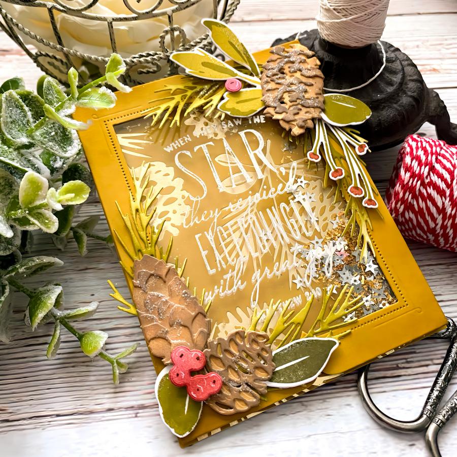 Papertrey Ink Winter Pines Hot Foil Plate ptif-0032 gold