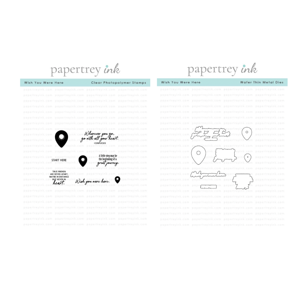 Papertrey Ink Wish You Were Here Clear Stamp and Die Set
