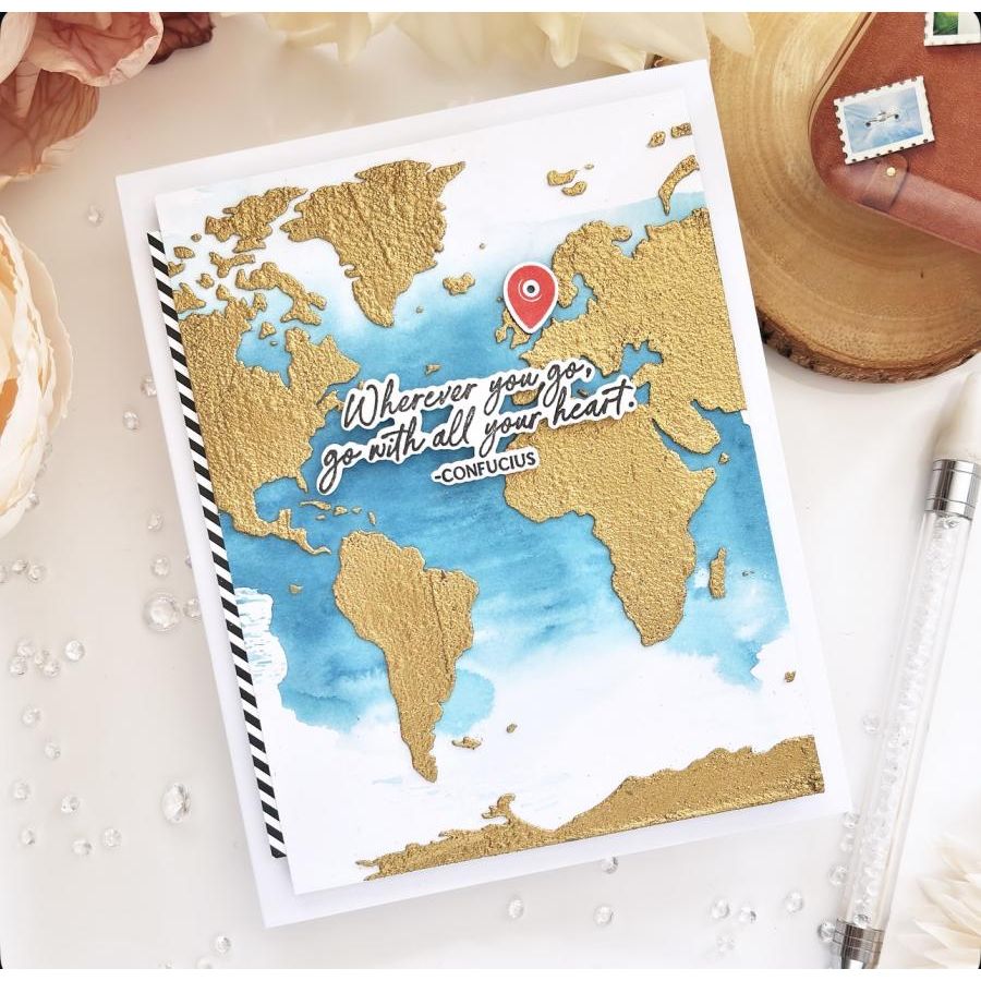 Papertrey Ink Wish You Were Here Clear Stamps 1649 map