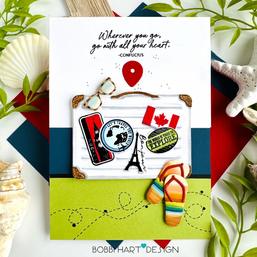 Papertrey Ink Wish You Were Here Clear Stamps 1649 suitcase